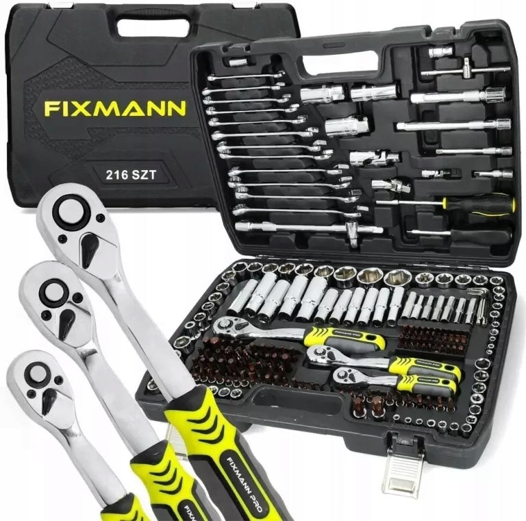 SET OF SOCKET WRENCH TOOLS 216 ELEMENTS SUITCASE Manufacturer code T216