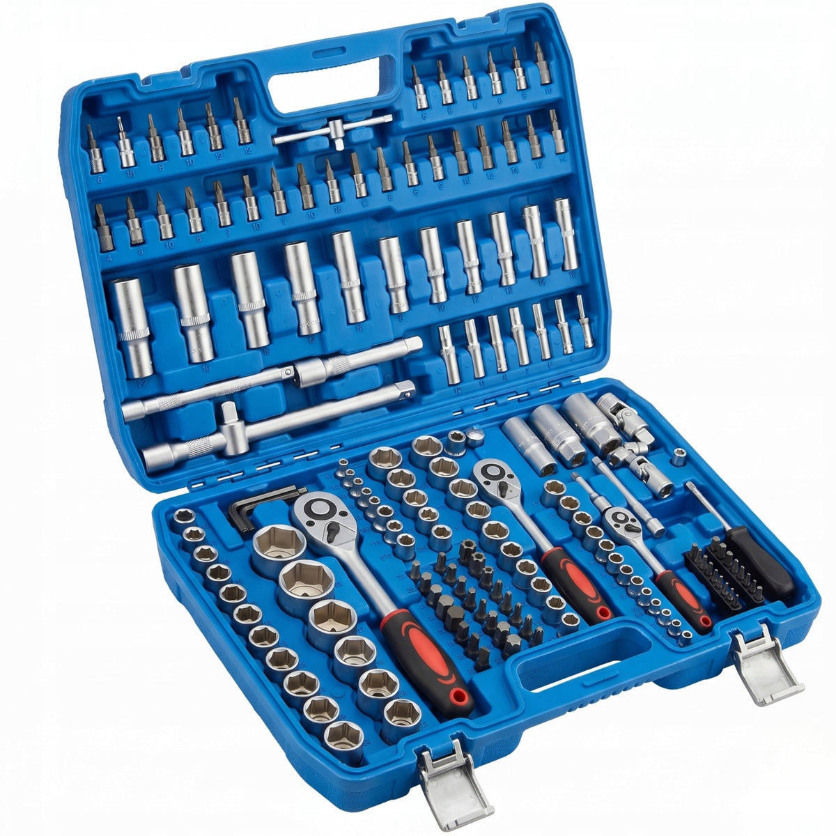 SET OF SOCKET WRENCHES 3x RATCHET 1/2 3/8 1/4 SOCKET WRENCHES 172 EL