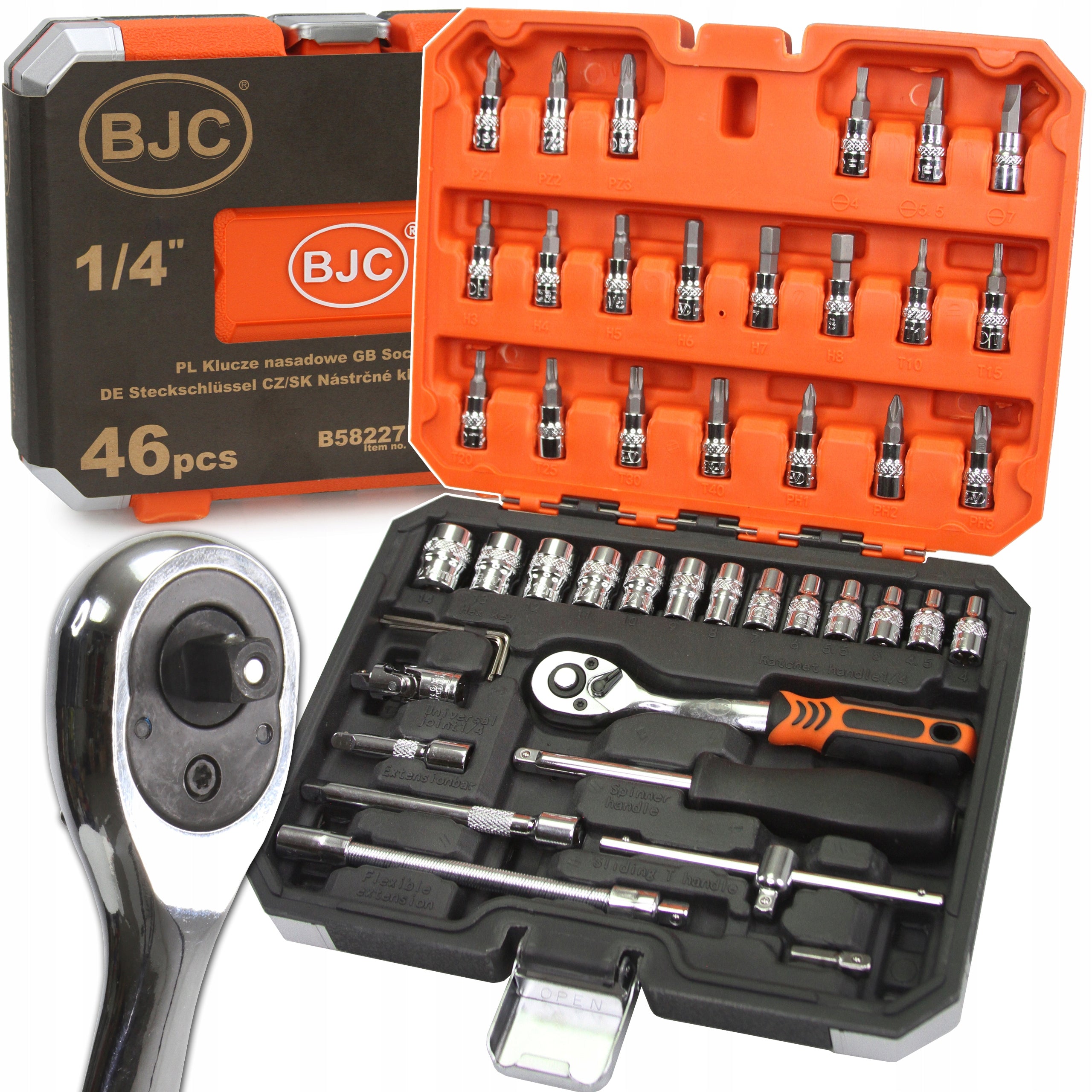 SET OF SOCKET WRENCHES 46EL. BJC WITH RATCHET Brand BJC