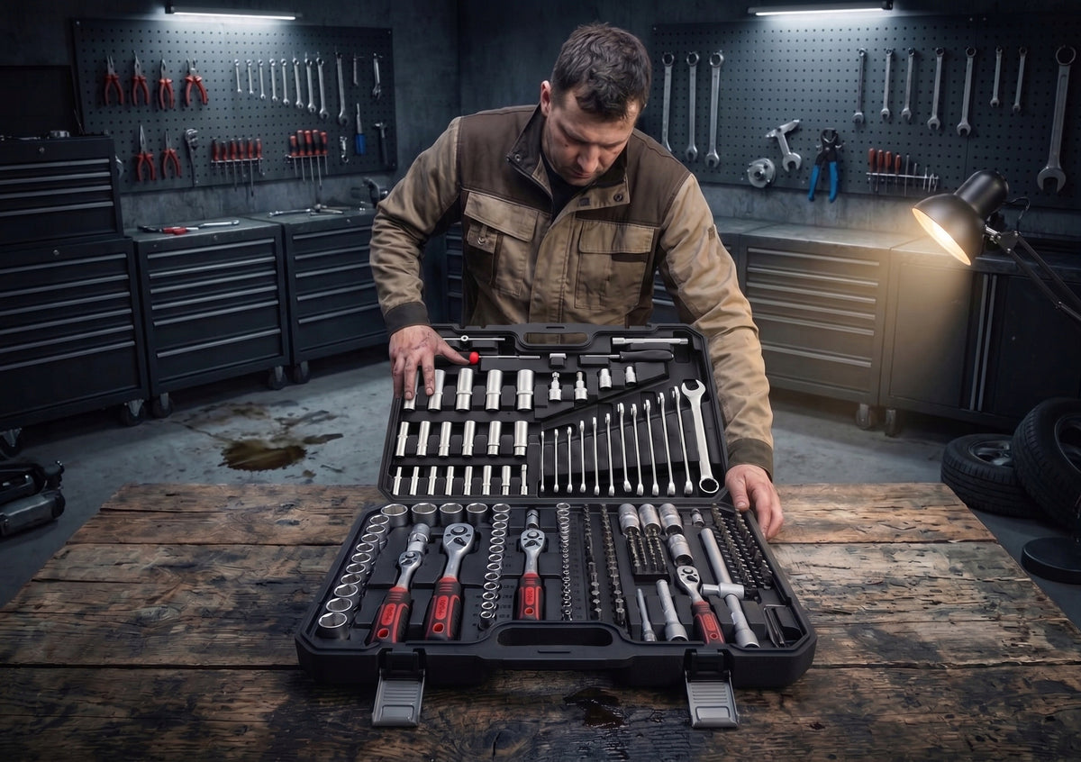 SET OF SOCKET WRENCHES KEYS TOOL CASE KEYS 222el Manufacturer code V08420