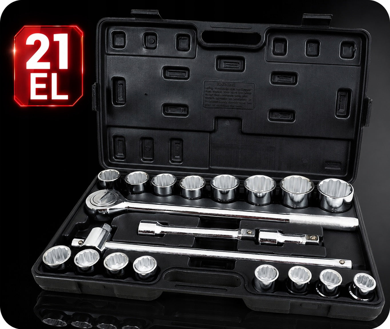 SET OF SOCKET WRENCHES LARGE 3/4 INCH SOCKET WRENCHES 21 EL LARGE TIR CRV Manufacturer code V39076