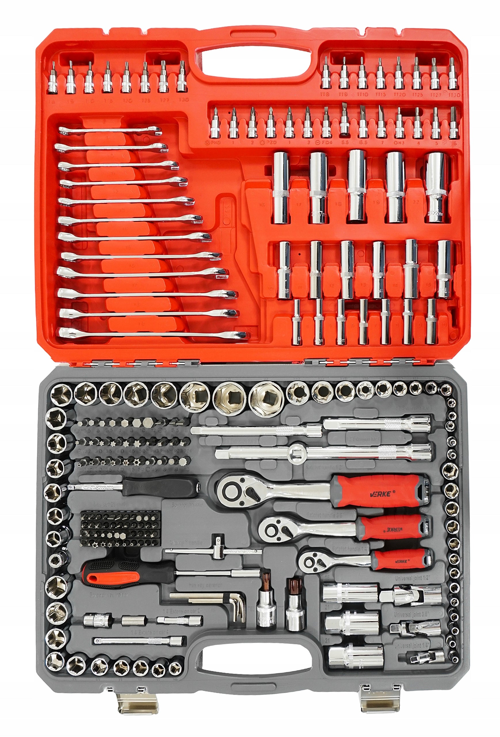 SET OF SOCKET WRENCHES TOOLS SOCKET WRENCHES 216 EL. SUITCASE BITS TORX Brand Verke