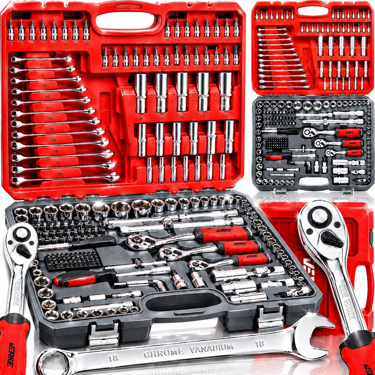 SET OF SOCKET WRENCHES TOOLS SOCKET WRENCHES 216 EL. SUITCASE BITS TORX