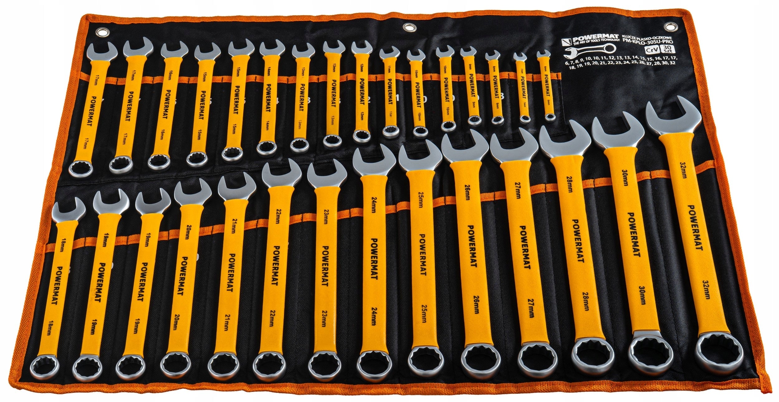 SET OF SPANNER WRENCHES 30 ELEMENTS 6-32MM CrV IN GARAGE CASE Key type combination