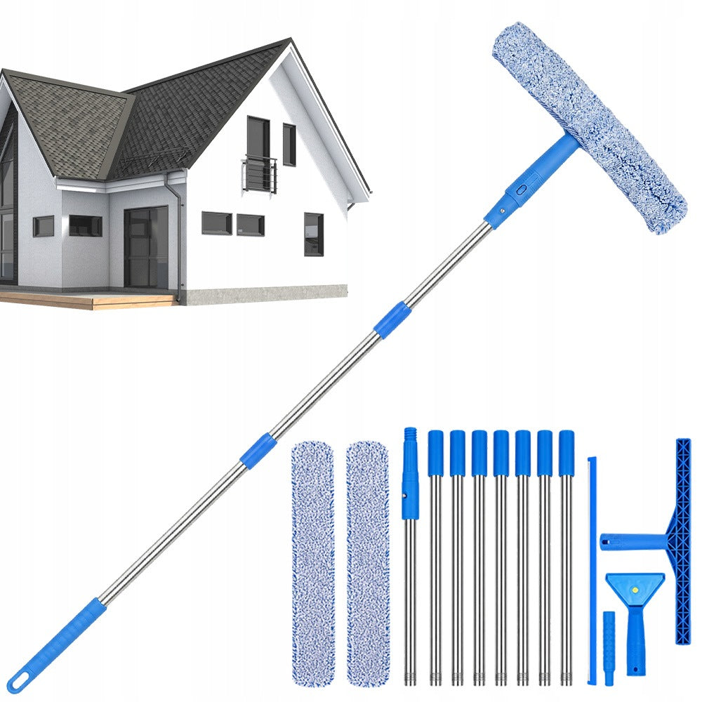 SET OF SQUEEGEE FOR CLEANING WINDOWS STREAKS TELESCOPIC BRUSH LONG 3M