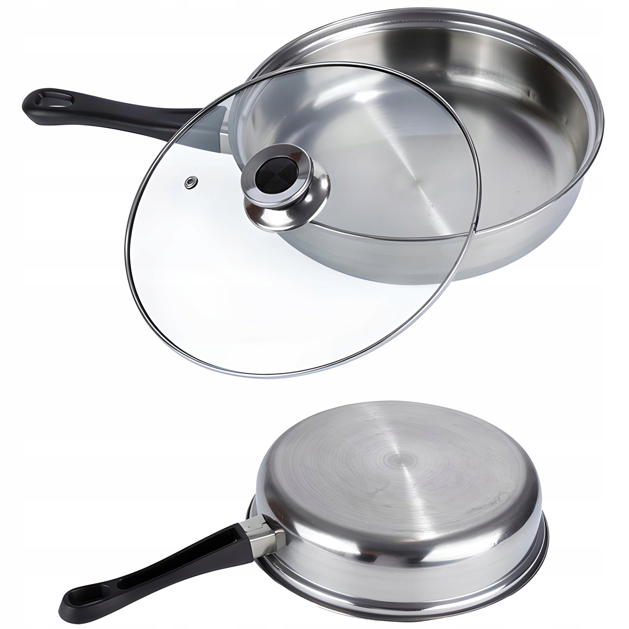 SET OF STEEL KITCHEN POTS AND PAN 12 ELEMENTS STEEL LID Manufacturer code O068-1