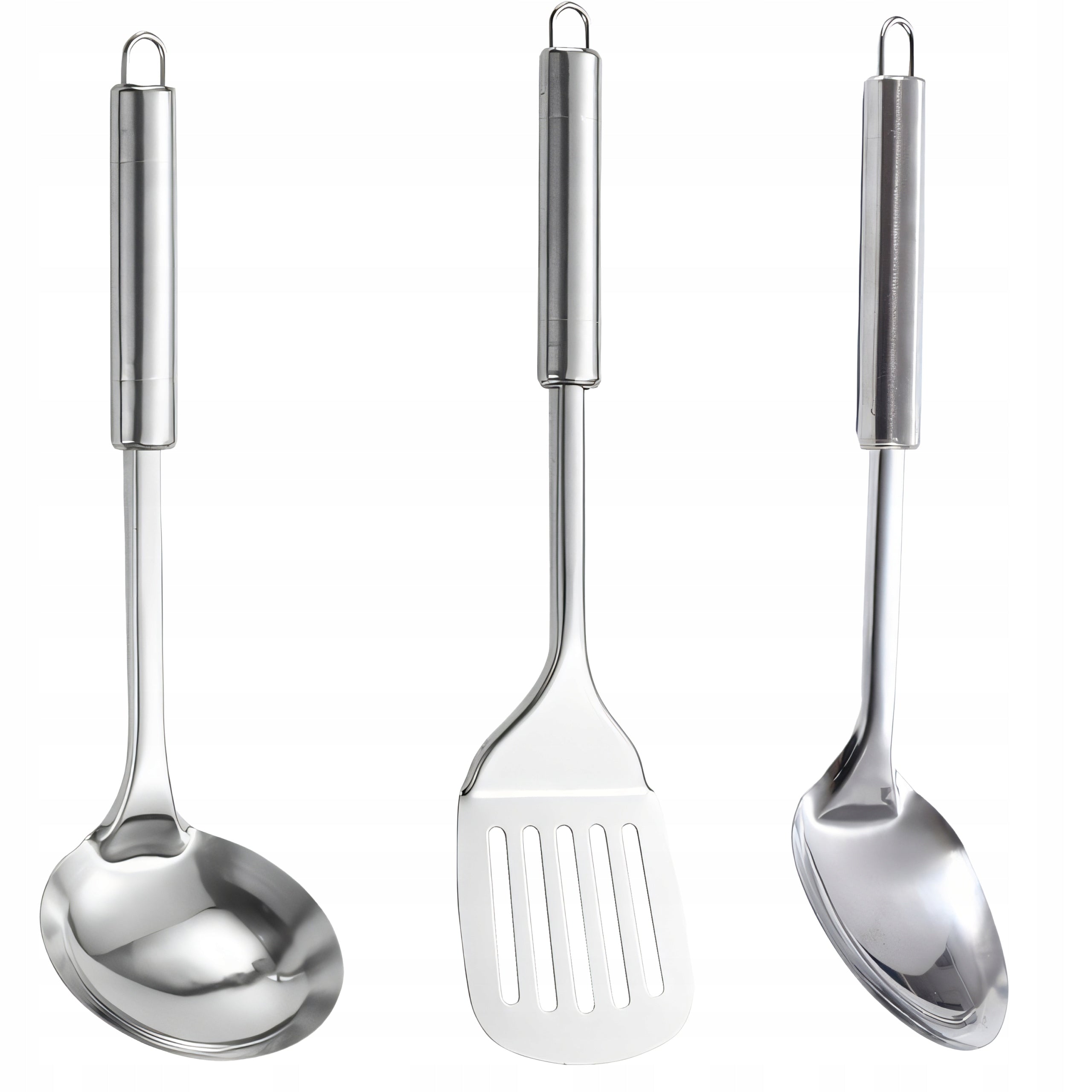 SET OF STEEL POTS 15 ELEMENTS FRYING PAN + SCOOPS + LIDS Number of items in the set 15