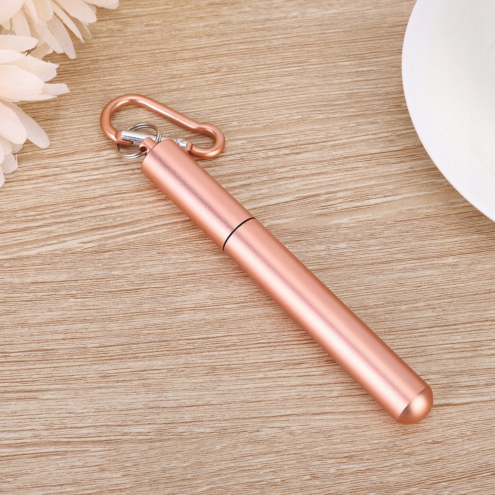 SET OF STEEL TELESCOPIC STRAWS FOR DRINKS 3IN1 TOOTHBRUSH CASE Material metal