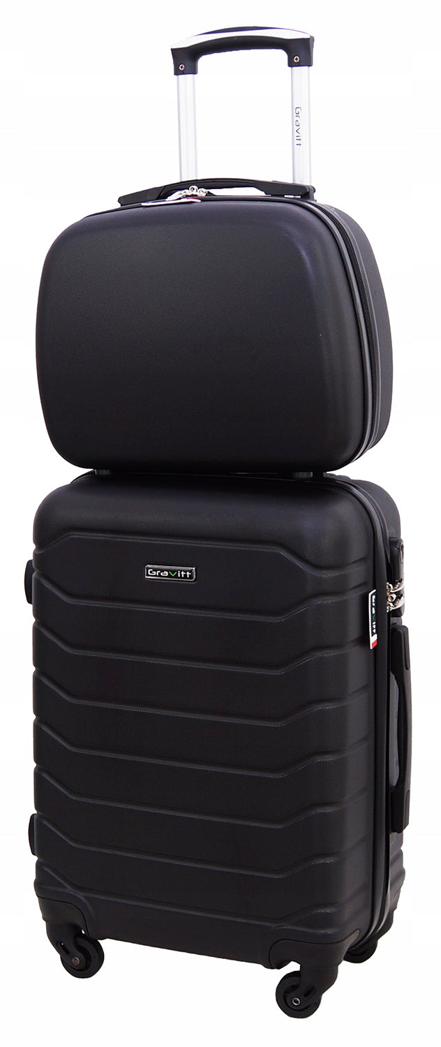 SET OF SUITCASES 2in1 SUITCASE ON WHEELS + CASE GRAVITT 931 WIZZAIR Height 57 cm