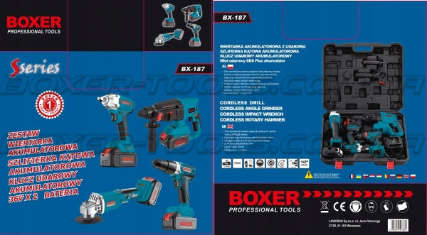 SET OF TOOLS ACCUMULATOR. 36V 4IN1 HAMMER DRILL GRINDER WRENCH SCREWDRIVER Manufacturer code BX187