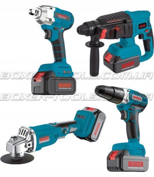 SET OF TOOLS ACCUMULATOR. 36V 4IN1 HAMMER DRILL GRINDER WRENCH SCREWDRIVER