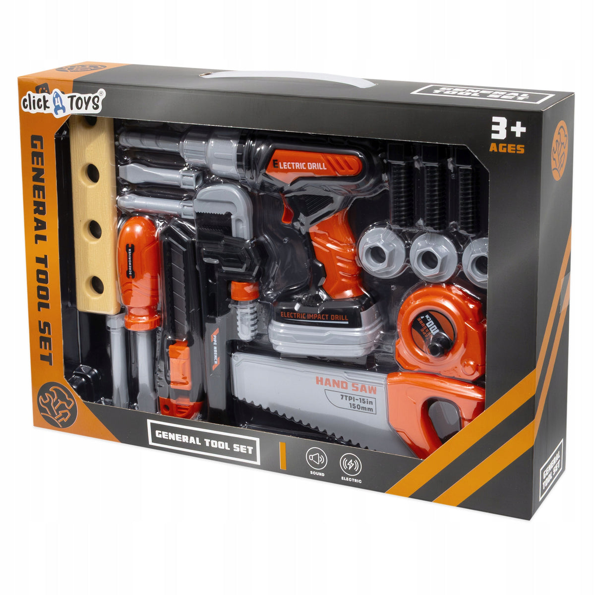 SET OF TOOLS FOR CHILDREN BATTERY-OPERATED DRILL WRENCH SCREWDRIVER 17EL Packaging status original