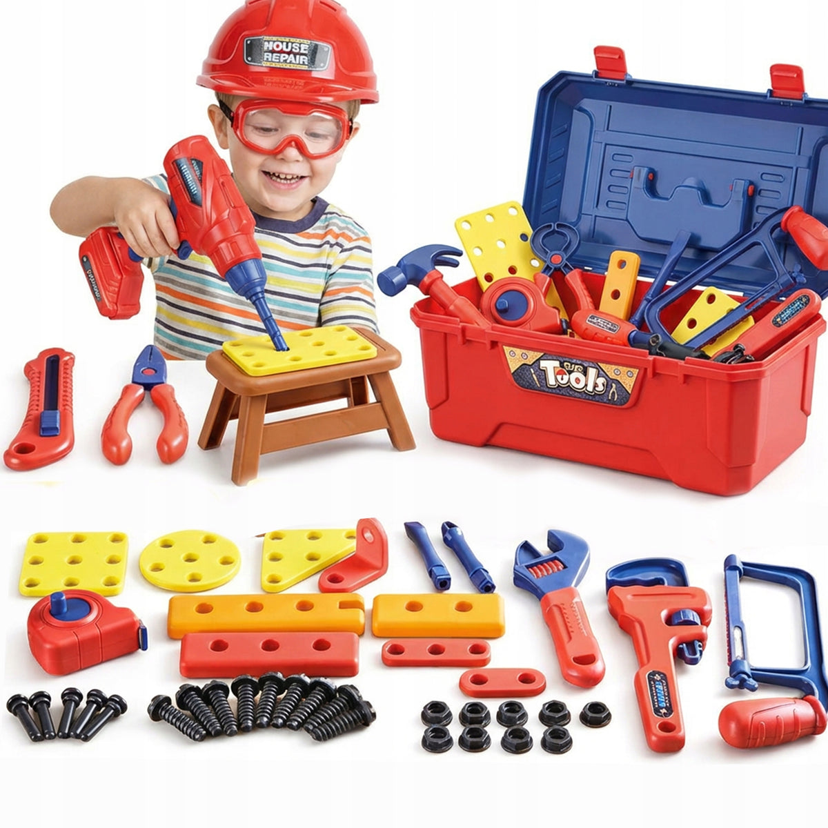 SET OF TOOLS FOR CHILDREN BOX SMALL DIY WORKSHOP