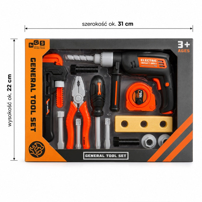 SET OF TOOLS FOR CHILDREN SCREWDRIVER PLIERS MEASURING CUP WRENCH SCREWDRIVER 24EL Manufacturer code Zestaw Narzedzi. NO.778-90