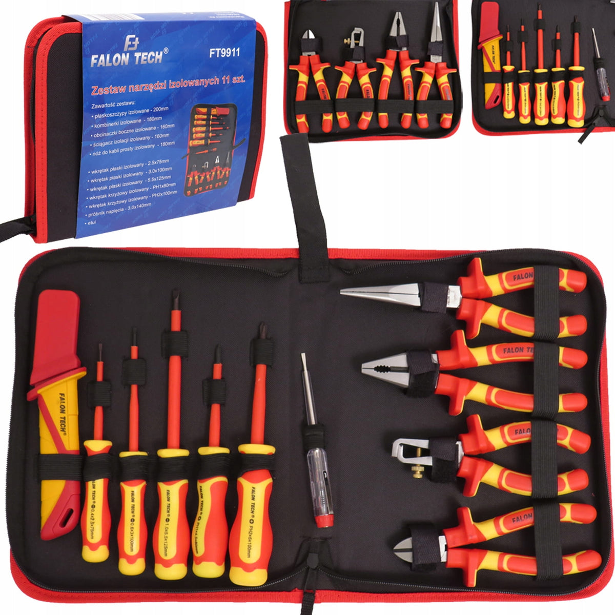 SET OF TOOLS FOR ELECTRICIAN SCREWDRIVERS INSULATED PLIERS 11 EL EAN (GTIN) 5907580110639