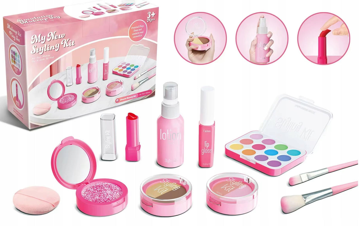 SET OF TOY COSMETICS FOR GIRLS 10 ELEMENTS FOR MAKEUP