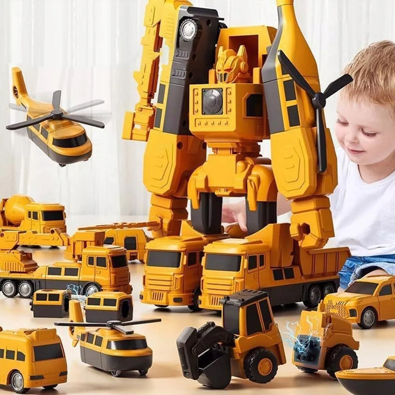 SET OF TOYS FOR VEHICLES ENGINEERING MAGNETIC ROBOT TRANSFORM CHILDREN Brand no brand