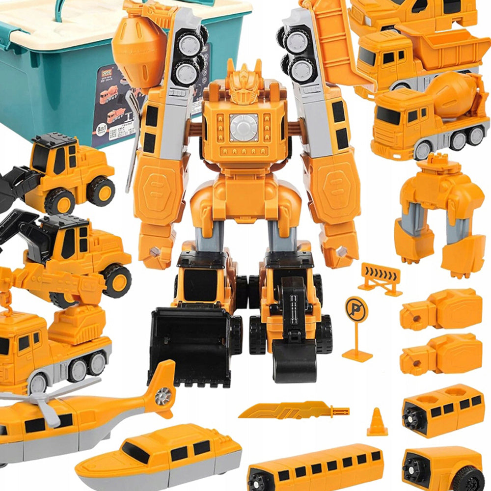 SET OF TOYS FOR VEHICLES ENGINEERING MAGNETIC ROBOT TRANSFORM CHILDREN