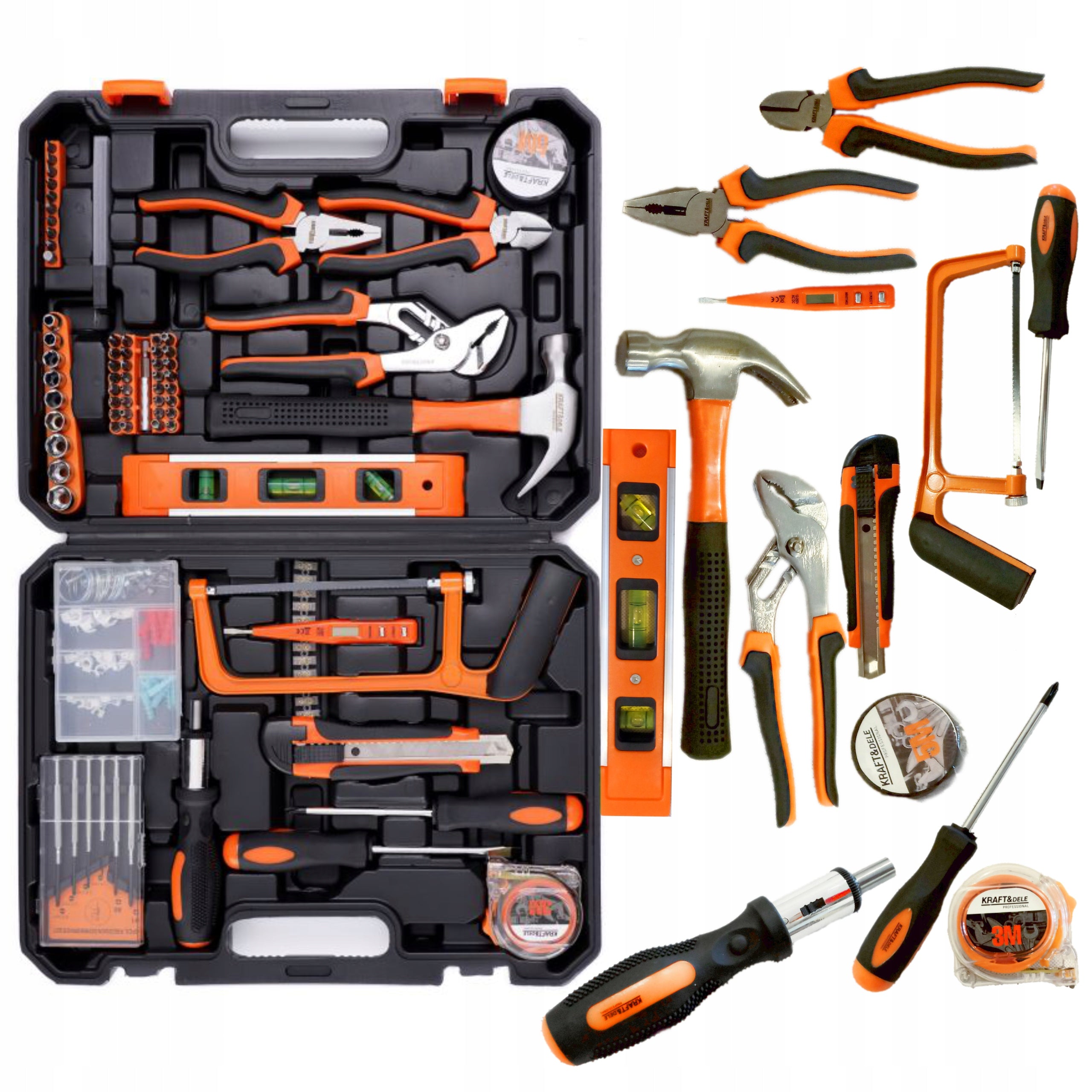 SET OF WRENCH TOOLS TOOL CASE WRENCHES BITS SCREWDRIVERS 180EL 10838