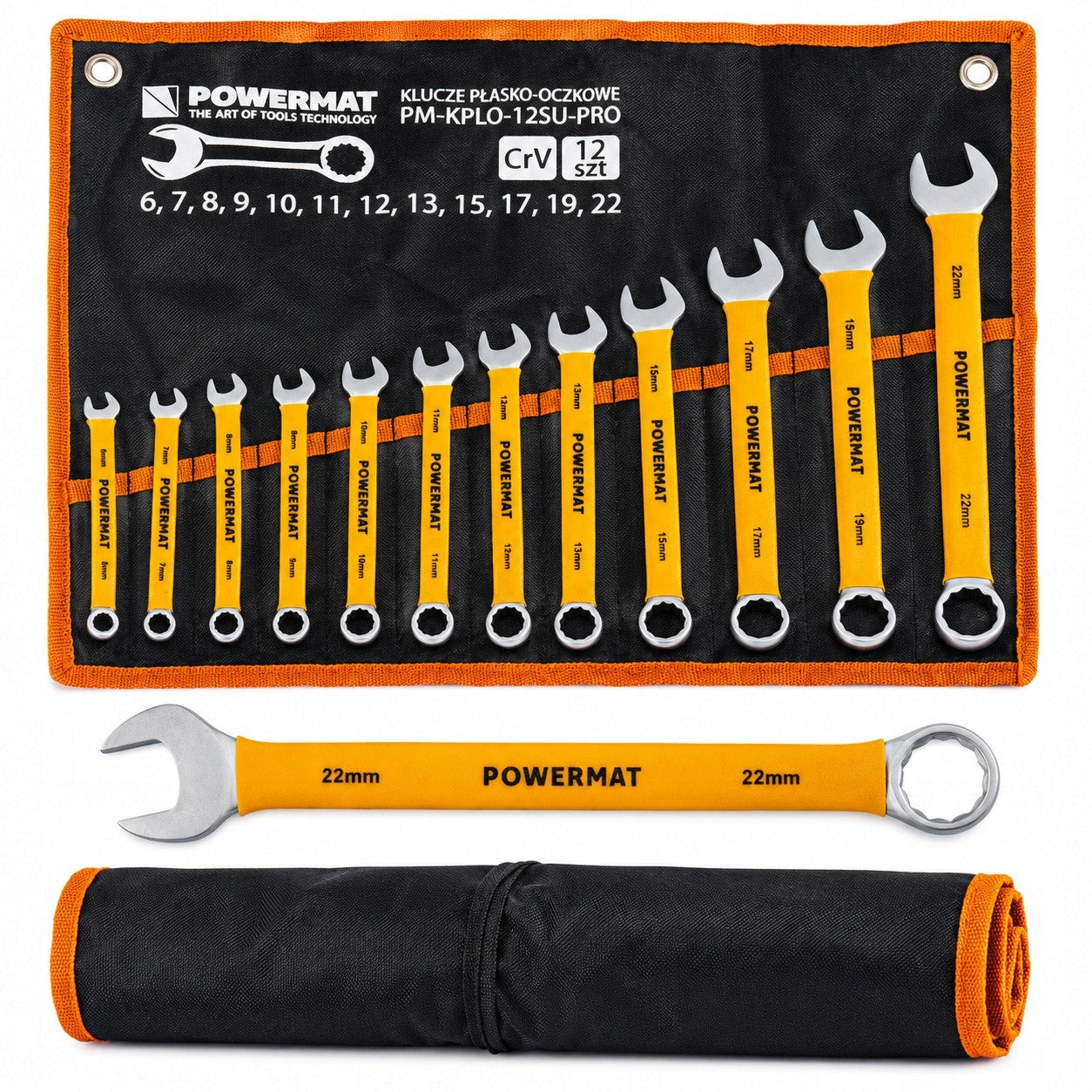 SET OF WRENCHES 12 ELEMENTS 6-22MM CrV IN CASE FOR GARAGE