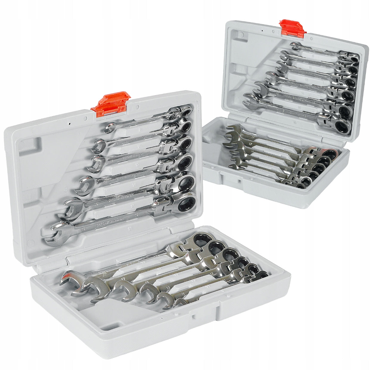 SET OF WRENCHES FLAT EYE RATCHET BROKEN 8-19mm BLACK 12 EL SUITCASE Packaging status original