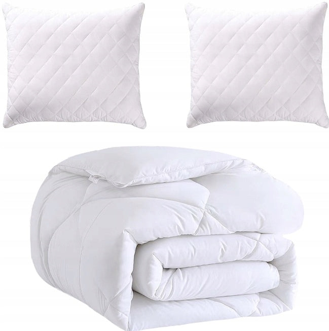 SET OF YEAR-ROUND QUILT 160X200 AND 2 PILLOWS 70X80 ANTI-ALLERGIC Poland Stuffing material silicone fibers