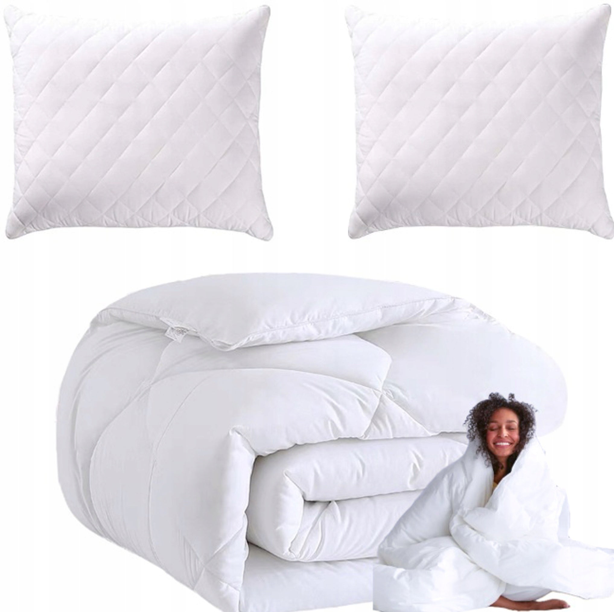 SET OF YEAR-ROUND QUILT 160X200 AND 2 PILLOWS 70X80 ANTI-ALLERGIC Poland