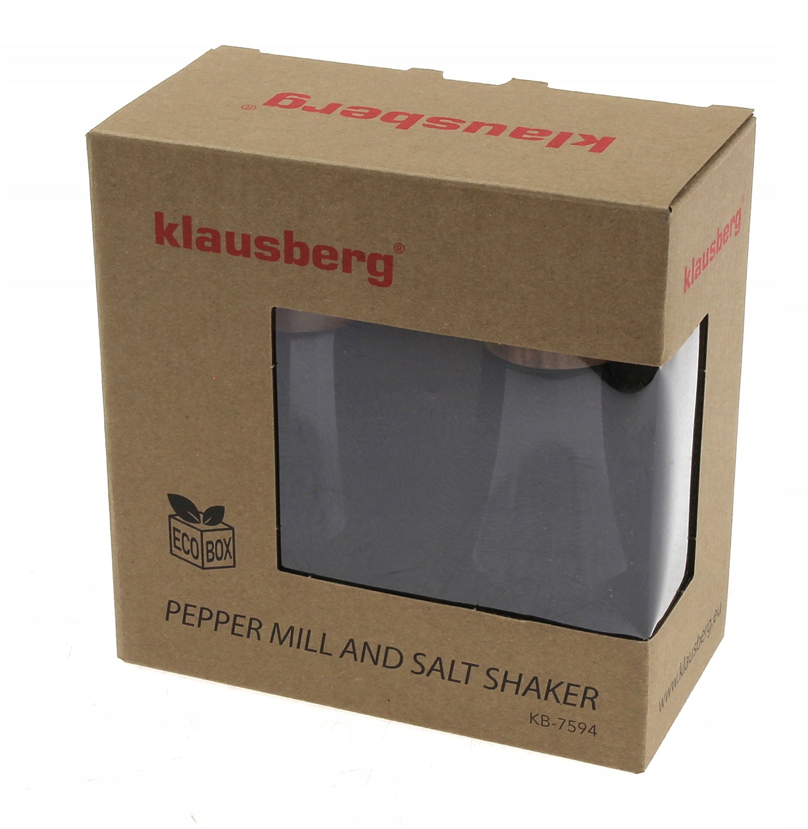 SET PEPPER GRINDER + SALT SHAKER + STAND KLAUSBERG Packaging status original