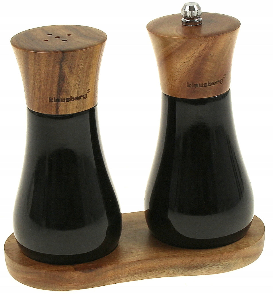 SET PEPPER GRINDER + SALT SHAKER + STAND KLAUSBERG