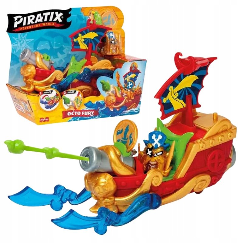 SET PIRATIX TOY CHILDREN'S SHIP FIGURINE GOLD CAPTAIN FOR CHILDREN