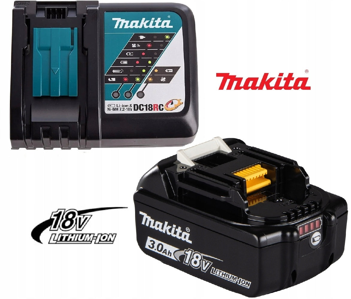 SET POWER MAKITA FAST CHARGER DC18RC + BATTERY 3Ah 18V BL1830