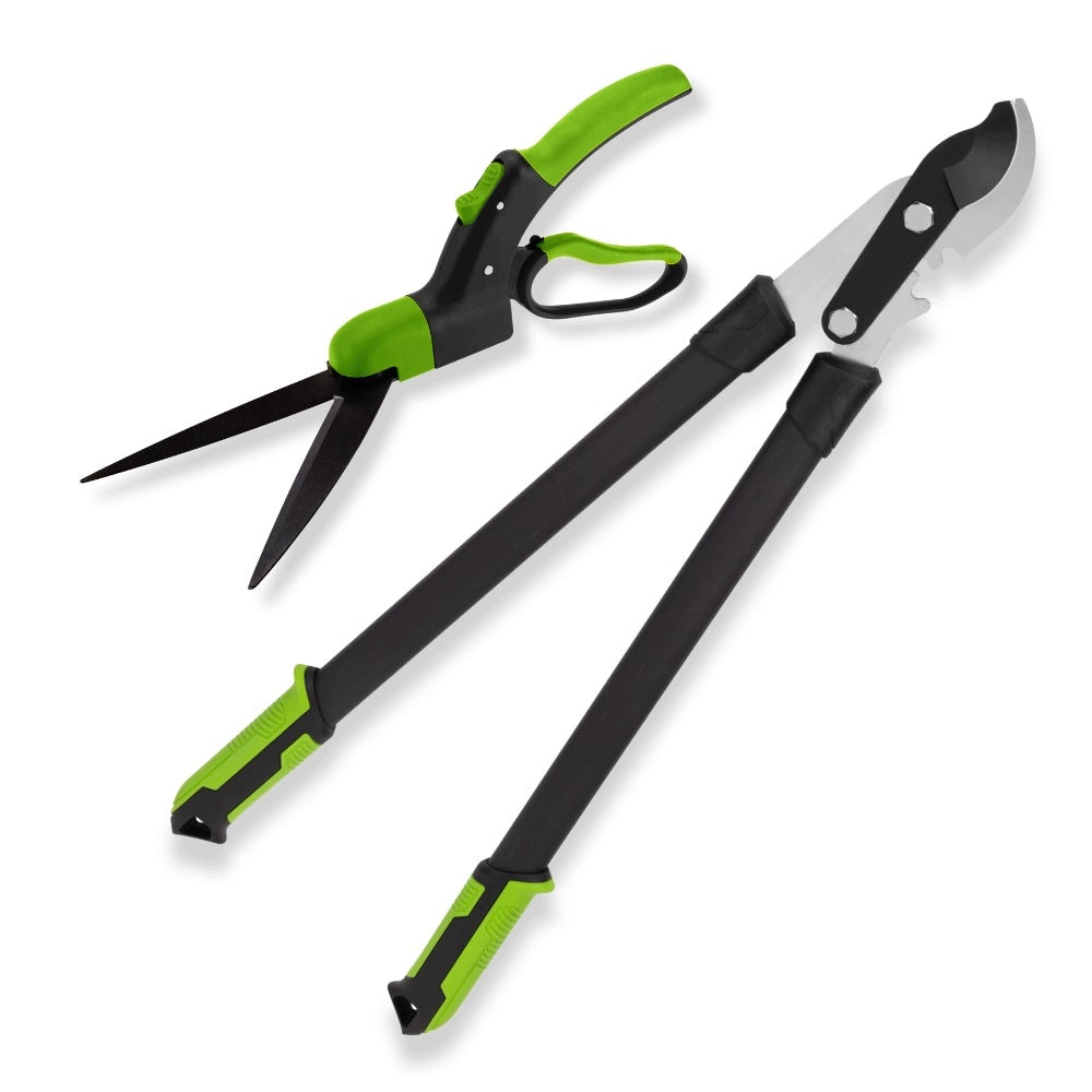 SET PRUNING SHEARS AND GARDEN SHEARS FOR GRASS BRANCHES OF HEDGE BUSHES