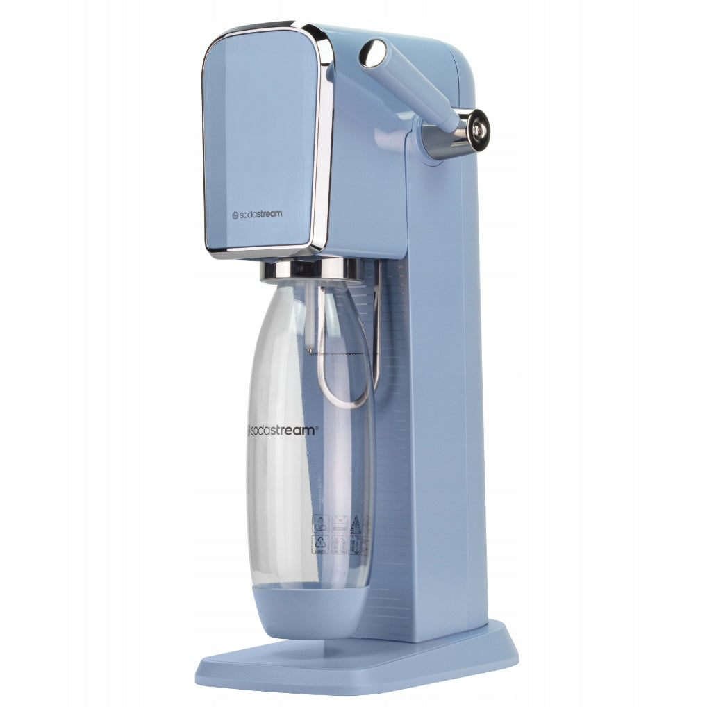 SET SATURATOR SODASTREAM ART BLUE 3 BOTTLES + CARTRIDGE + ADDITIVES Packaging status original