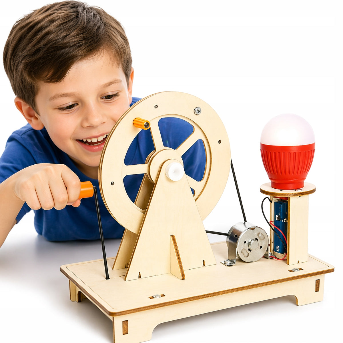 SET SCIENTIFIC ENERGY GENERATOR DIY STEM CRANK LED GENERATOR DO IT YOURSELF