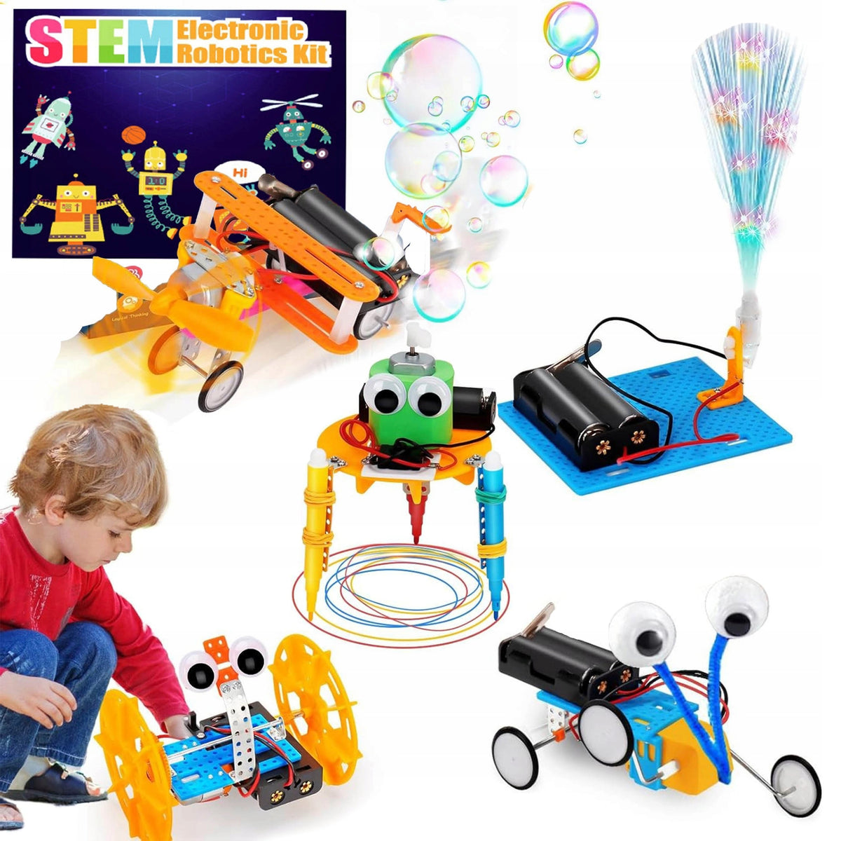 SET SMALL ELECTRONICS EXPERIMENTS TOY CAR ROBOT ELECTRICIAN SCIENCE