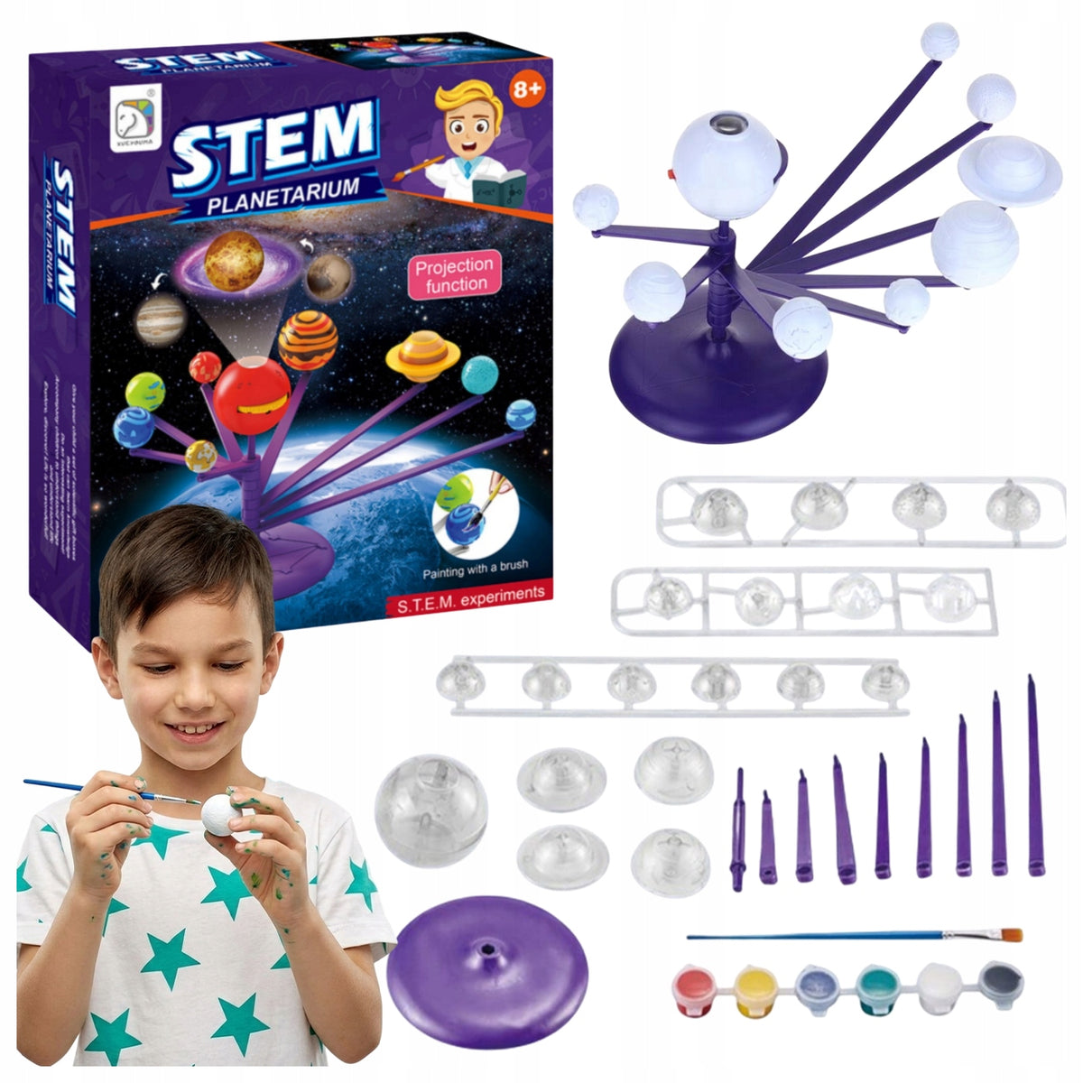 SET SOLAR SYSTEM PROJECTOR PLANET 3D MODEL FOR EDUCATIONAL PAINTING