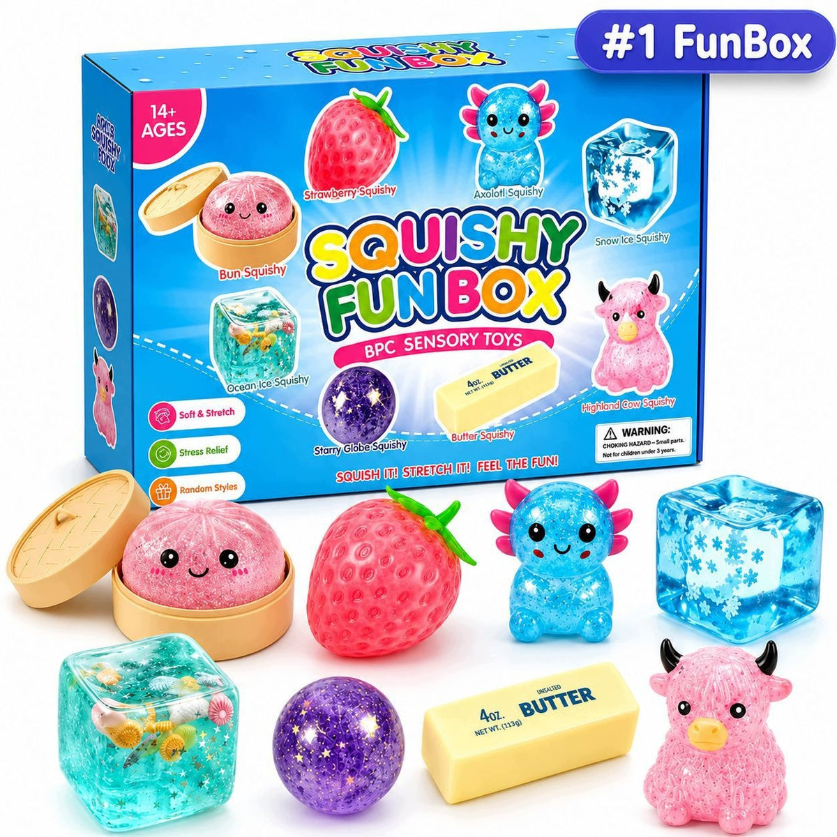 SET SQUISHY ANTI-STRESS MYSTERY BOX SURPRISE SQUISHIES 8PCS Brand no brand