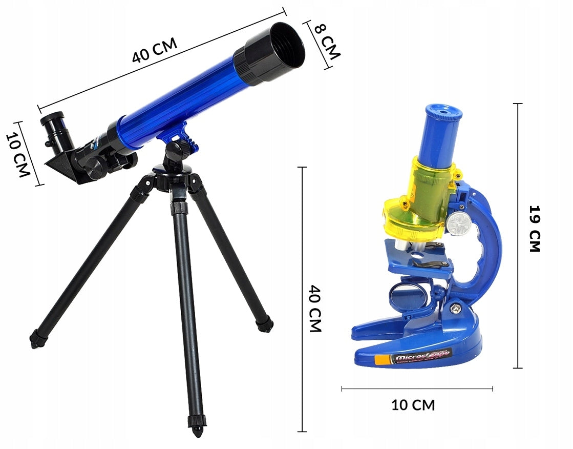 SET TELESCOPE AND MICROSCOPE FOR CHILDREN EDUCATIONAL SET 2IN1 TELESCOPE TRIPOD Manufacturer code U04-STR-2W1