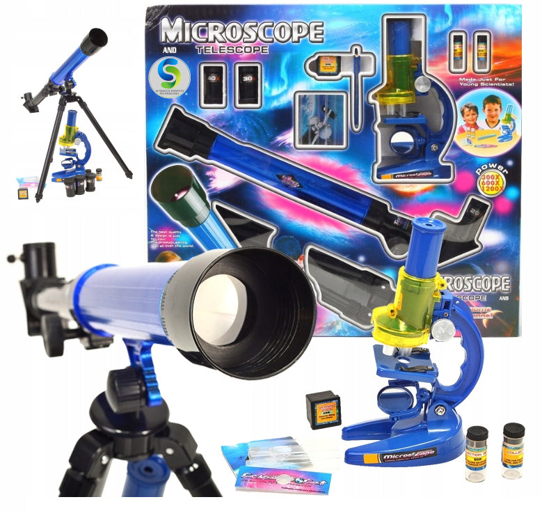 SET TELESCOPE AND MICROSCOPE FOR CHILDREN EDUCATIONAL SET 2IN1 TELESCOPE TRIPOD