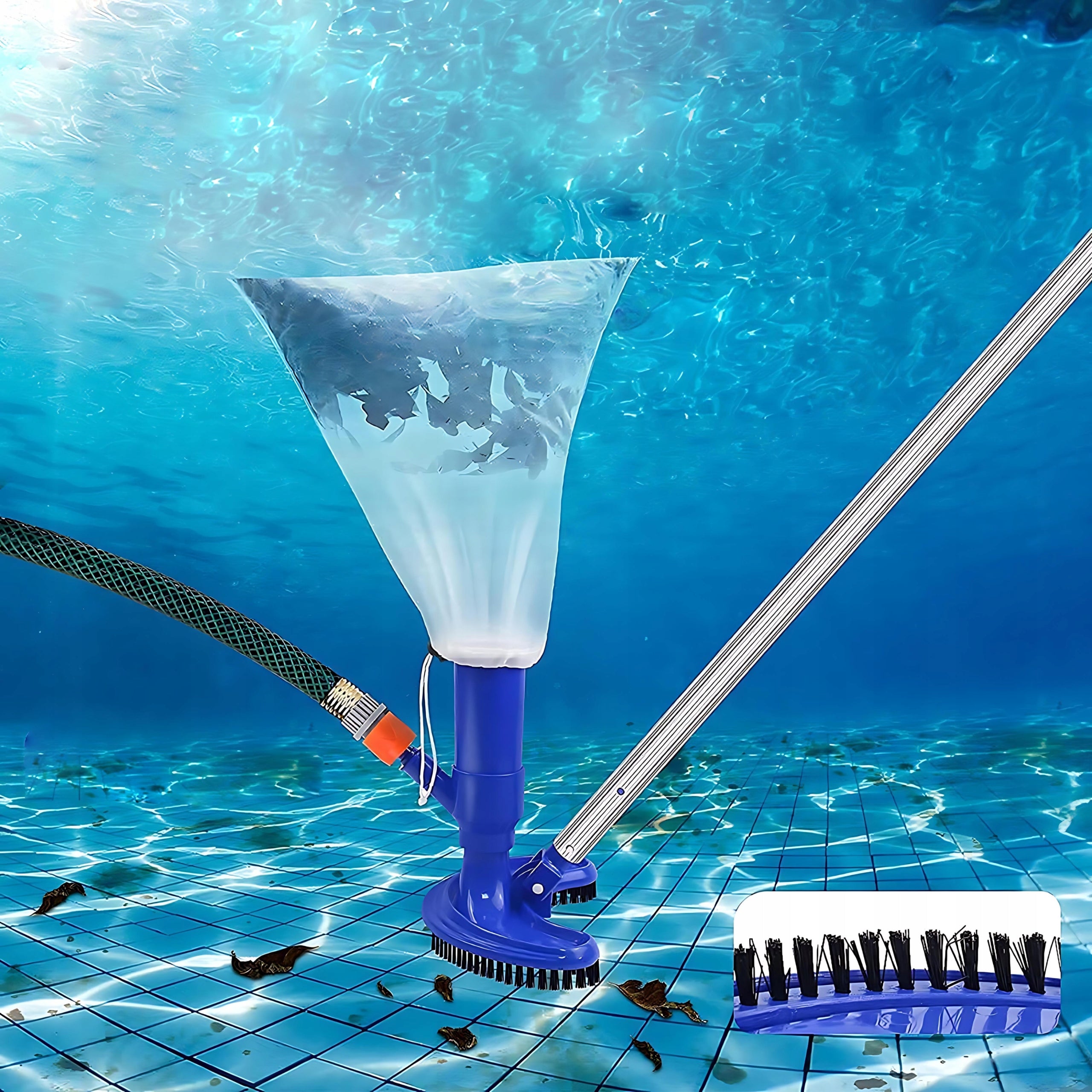SET VACUUM CLEANER BRUSH FOR CLEANING THE POOL BOTTOM MESH STRONG Manufacturer code SHOPEK20 Odkurzacz basenowy z szczotką