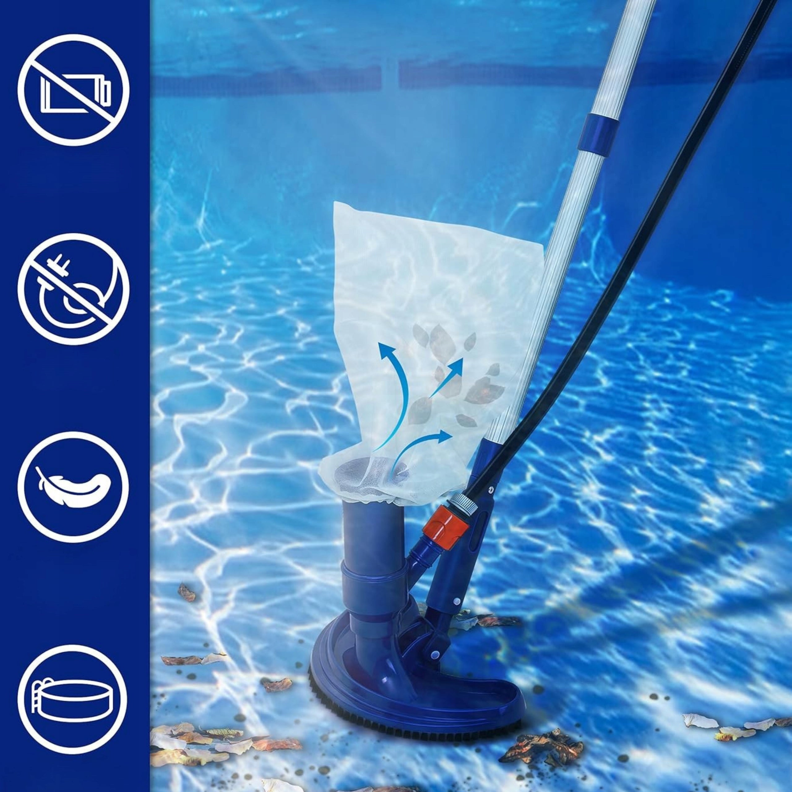 SET VACUUM CLEANER FOR CLEANING THE BOTTOM OF THE POOL POND TELESCOPIC POLE Manufacturer code 078257280025
