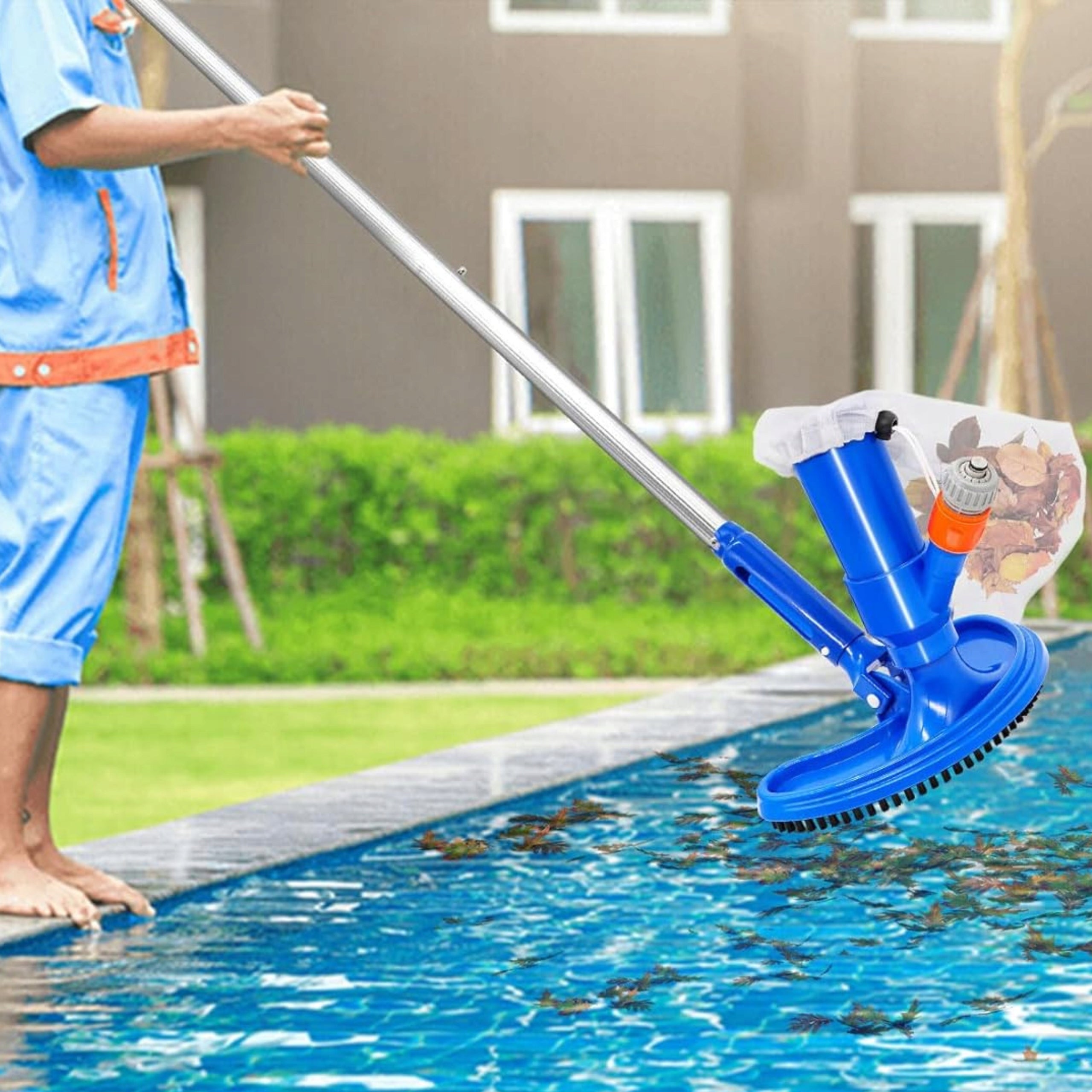 SET VACUUM CLEANER POOL BOTTOM EYELETS TELESCOPIC STICK MESH 7in1 Model DO BASENU i OCZKA WODNEGO KIJ TELESKOPOWY SIATKA
