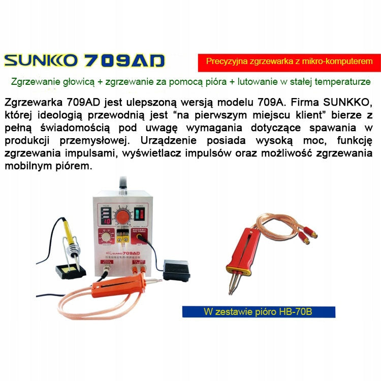SET WELDING MACHINE IMPULSE WELDING MACHINE SUNKKO 709AD TECHREBAL Manufacturer code SUNKKO 709AD 0183-52806