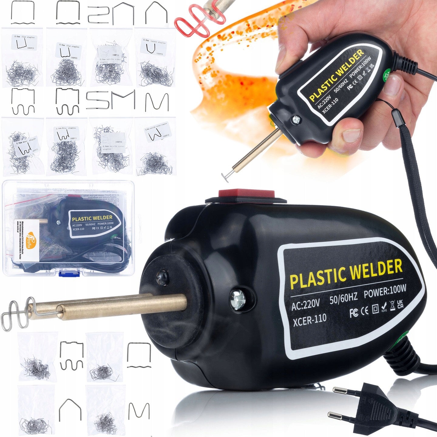 SET WELDING MACHINE STAPLER FOR PLASTIC 100W ORGAZNIER 1200 STAPLES