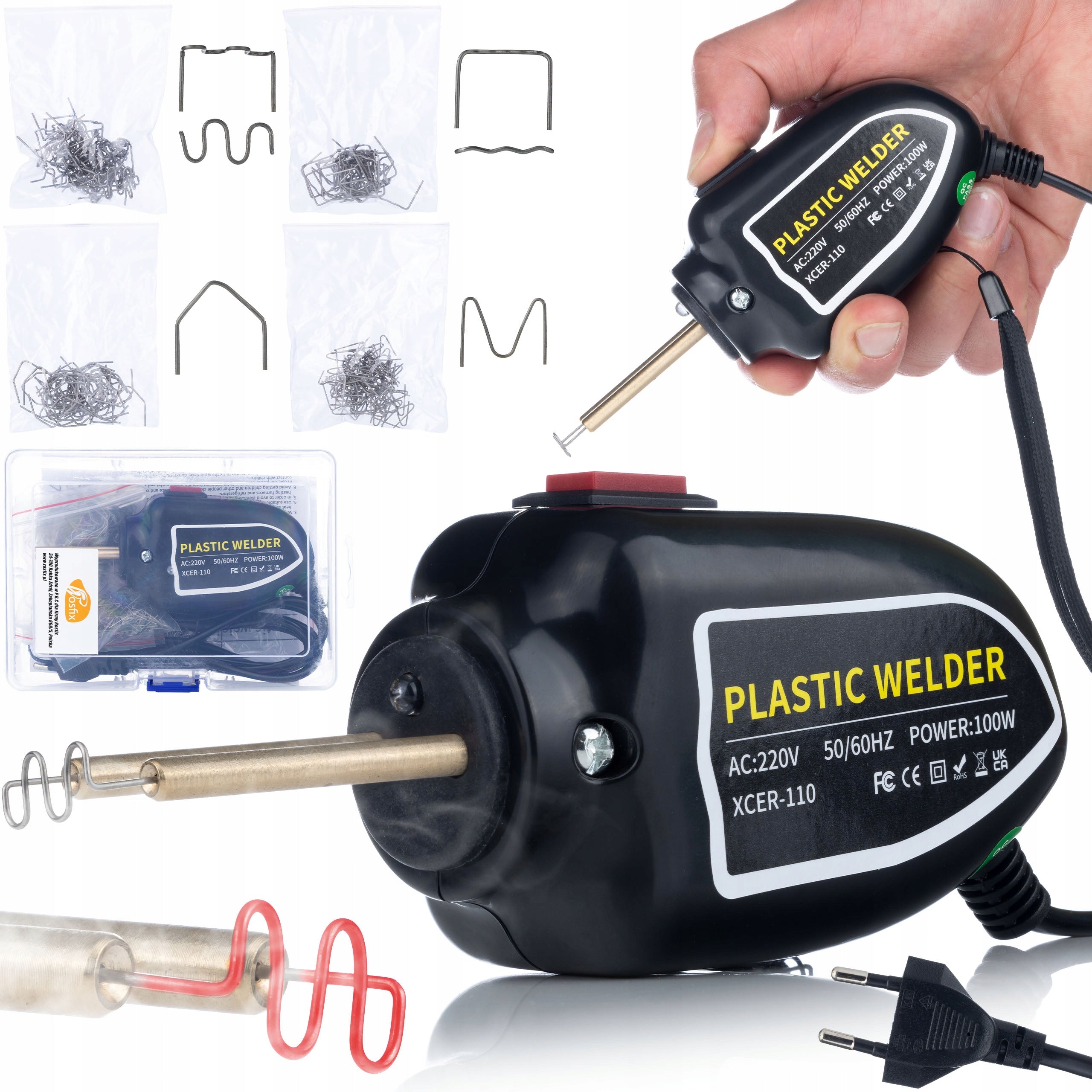 SET WELDING MACHINE STAPLER FOR PLASTIC 100W ORGAZNIER 400 STAPLES