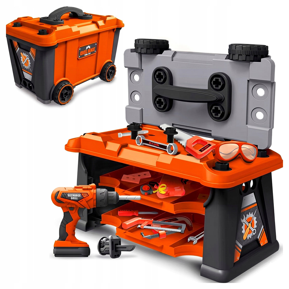 SET WORKBENCH BOX TOOLBOX SCREWDRIVER For Children
