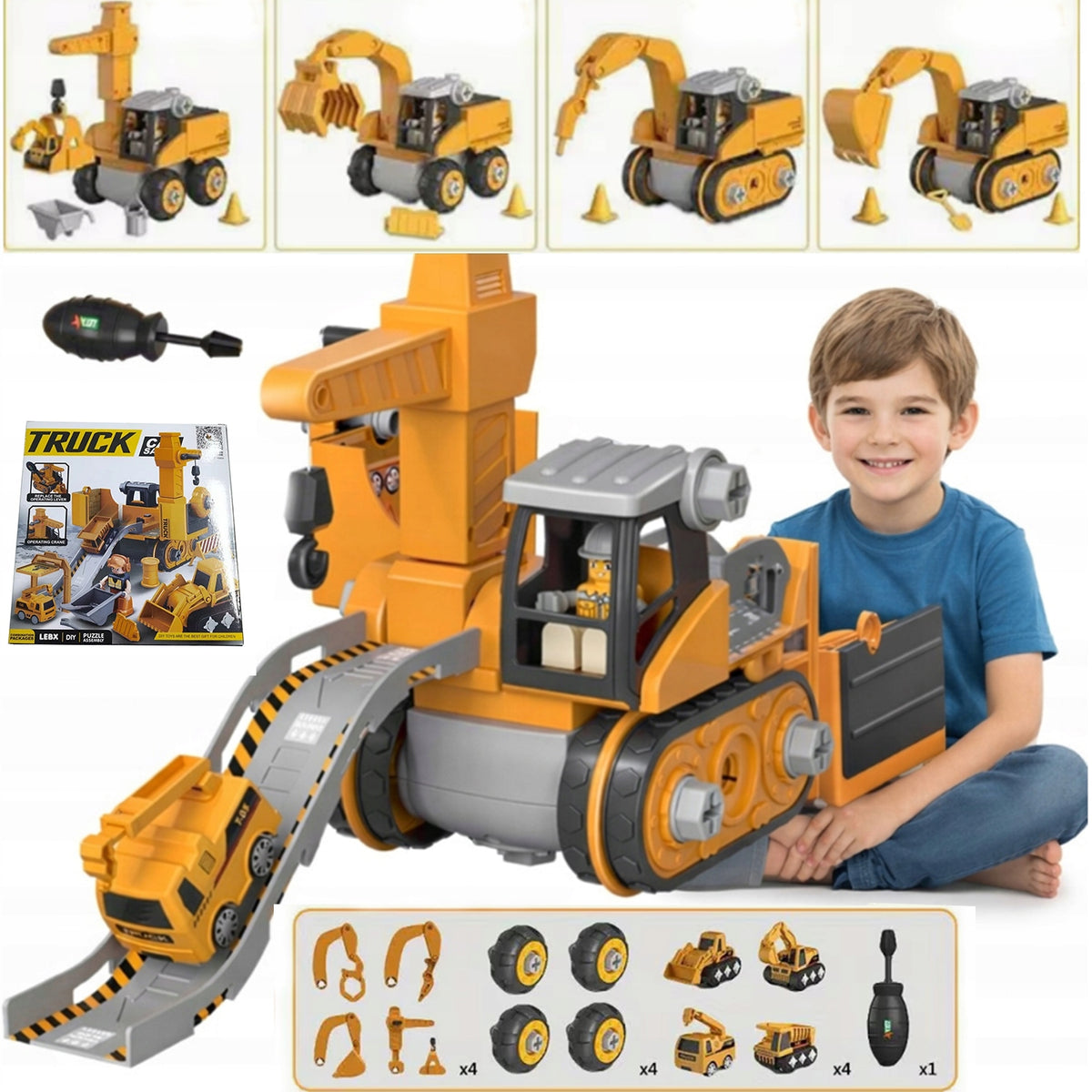SET XL FOR TWISTING 4IN1 UNSCREWING CRANE EXCAVATOR TRACK SLIDE Packaging status original