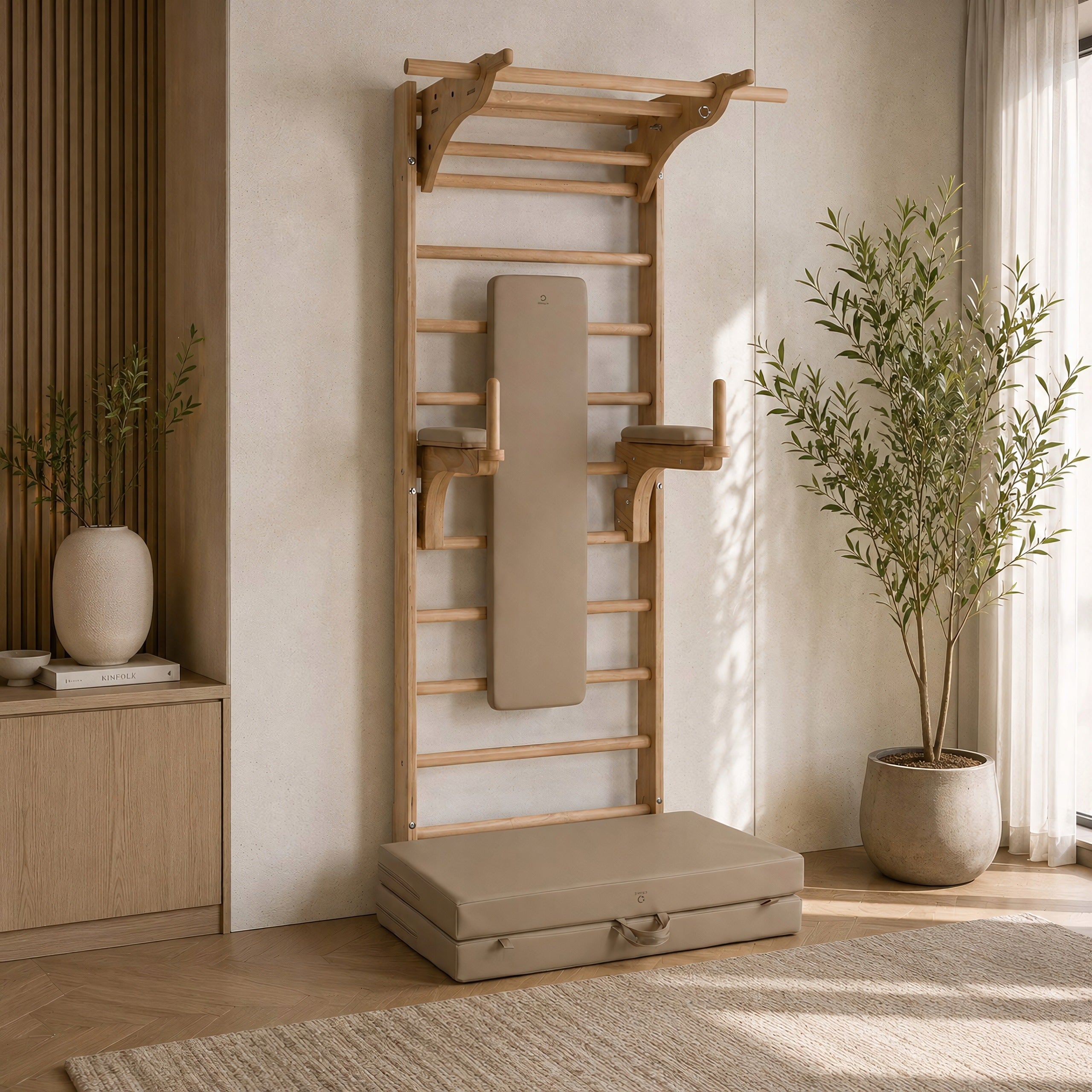 SET gymnastic ladder PREMIUM ONMAX BALANCE MAX + LUXO STATION Beige Packaging status original