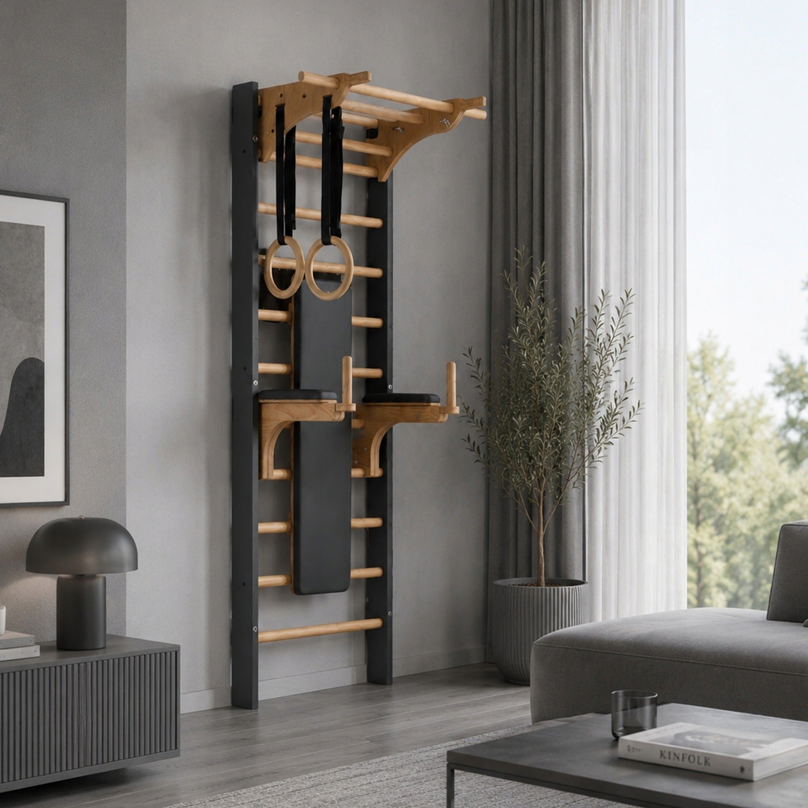 SET gymnastic ladder PREMIUM ONMAX BALANCE MAX +LUXO STATION Graphite Packaging status original