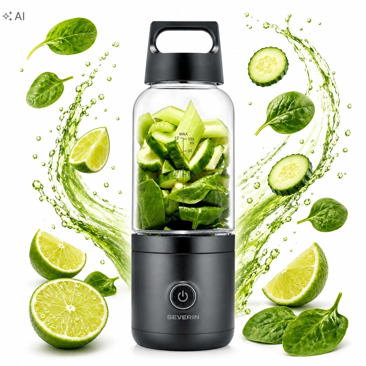 SEVERIN SM 3744 cordless blender smoothie USB-C 350ml crushes ice